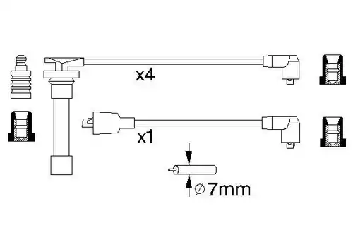 комплект запалителеи кабели BOSCH 0 986 356 728