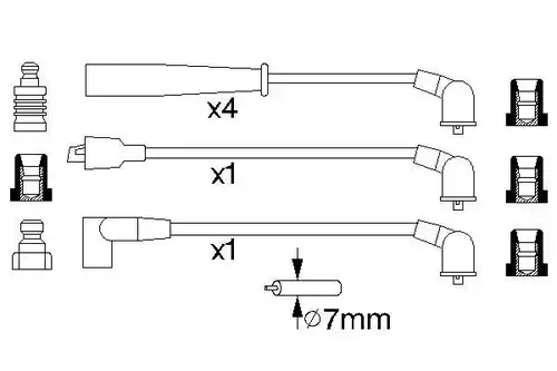 комплект запалителеи кабели BOSCH 0 986 356 735
