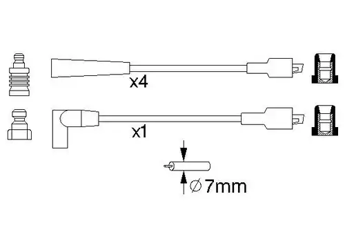 комплект запалителеи кабели BOSCH 0 986 356 749