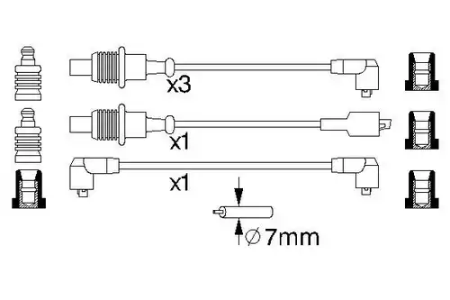 комплект запалителеи кабели BOSCH 0 986 356 851