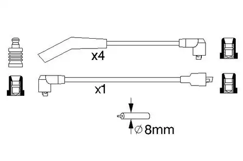 комплект запалителеи кабели BOSCH 0 986 356 963