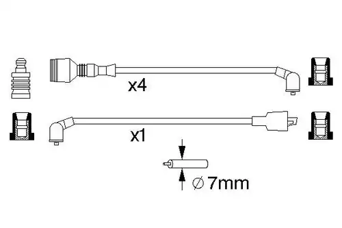 комплект запалителеи кабели BOSCH 0 986 357 014