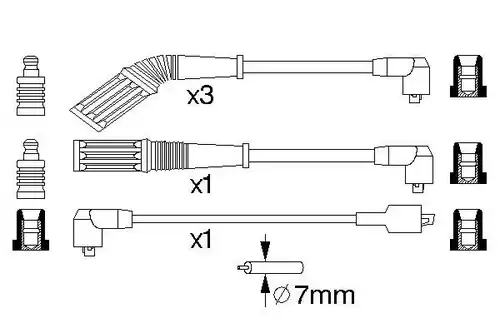 комплект запалителеи кабели BOSCH 0 986 357 075