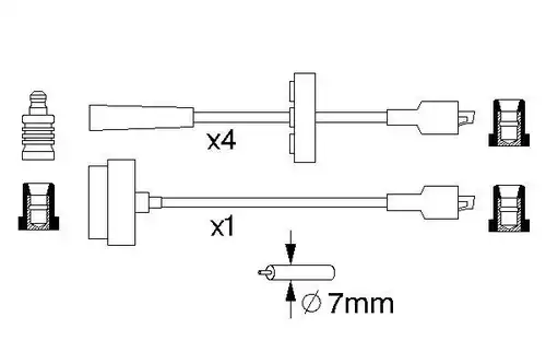 комплект запалителеи кабели BOSCH 0 986 357 077