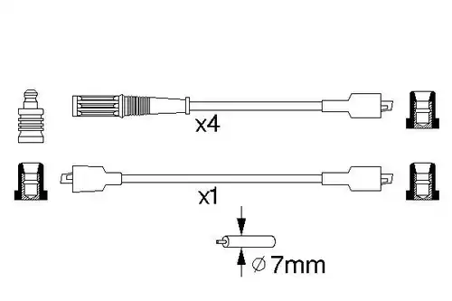 комплект запалителеи кабели BOSCH 0 986 357 084