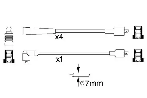 комплект запалителеи кабели BOSCH 0 986 357 135