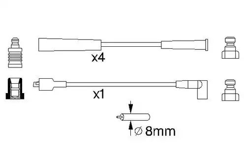 комплект запалителеи кабели BOSCH 0 986 357 140