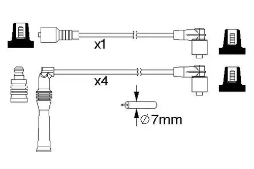 комплект запалителеи кабели BOSCH 0 986 357 144