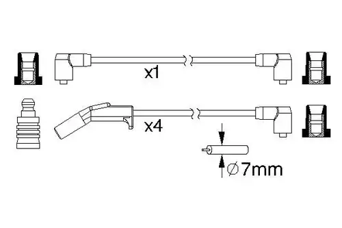 комплект запалителеи кабели BOSCH 0 986 357 190