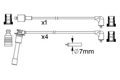 комплект запалителеи кабели BOSCH 0 986 357 194