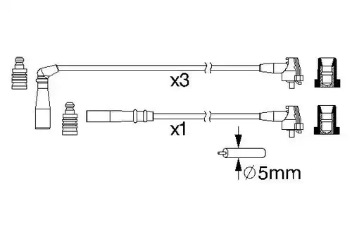 комплект запалителеи кабели BOSCH 0 986 357 206