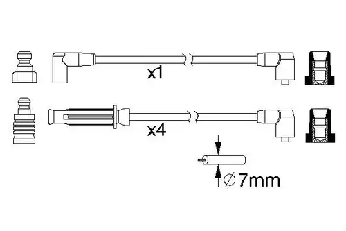 комплект запалителеи кабели BOSCH 0 986 357 217