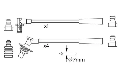 комплект запалителеи кабели BOSCH 0 986 357 230