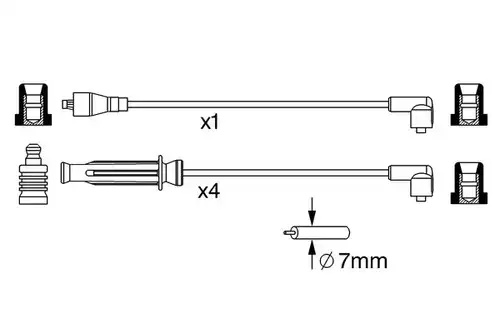 комплект запалителеи кабели BOSCH 0 986 357 236