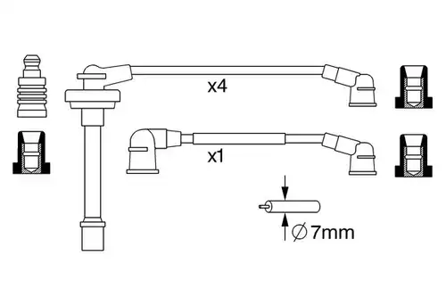 комплект запалителеи кабели BOSCH 0 986 357 282