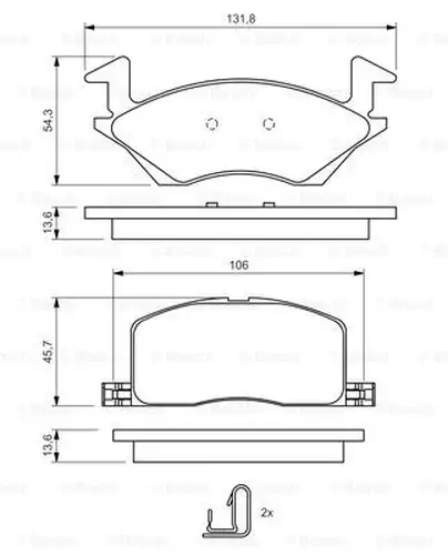 накладки BOSCH 0 986 424 264