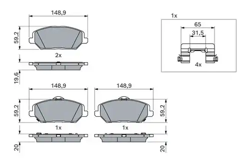 накладки BOSCH 0 986 424 862