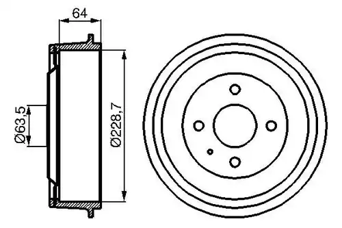 спирачен барабан BOSCH 0 986 477 012