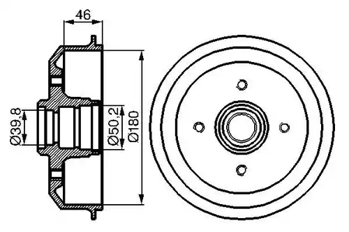 спирачен барабан BOSCH 0 986 477 015