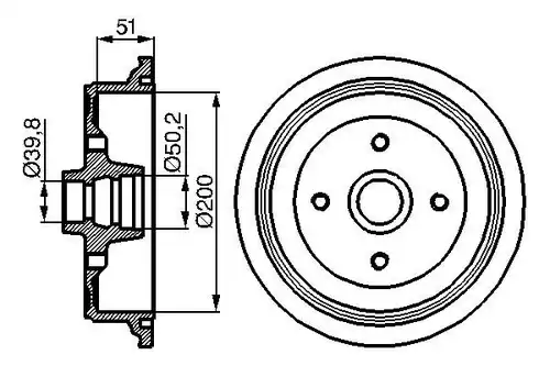 спирачен барабан BOSCH 0 986 477 016