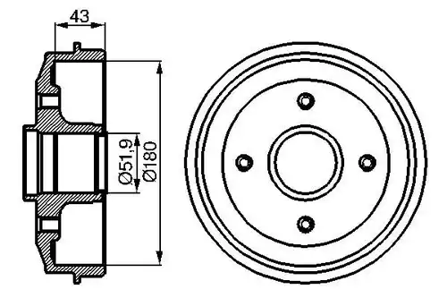 спирачен барабан BOSCH 0 986 477 020