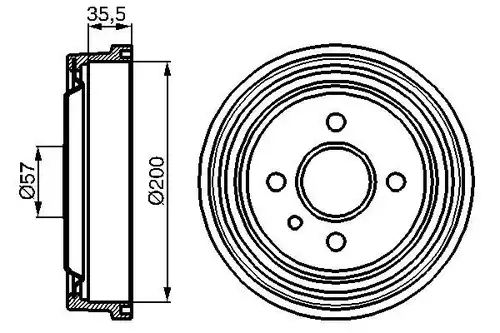 спирачен барабан BOSCH 0 986 477 021