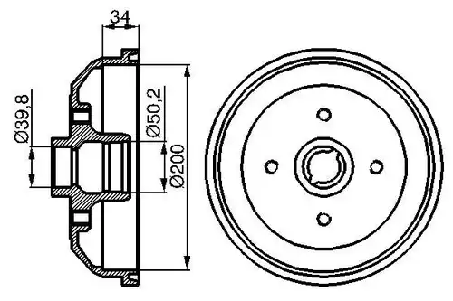 спирачен барабан BOSCH 0 986 477 040