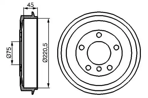 спирачен барабан BOSCH 0 986 477 043