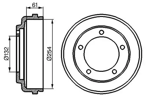 спирачен барабан BOSCH 0 986 477 048