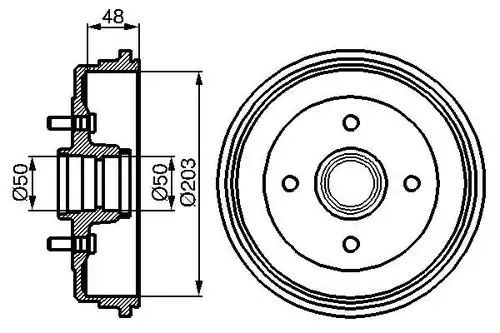 спирачен барабан BOSCH 0 986 477 049