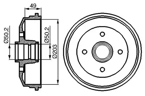 спирачен барабан BOSCH 0 986 477 050