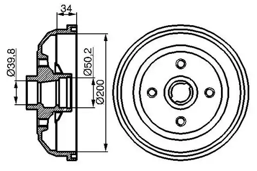 спирачен барабан BOSCH 0 986 477 056