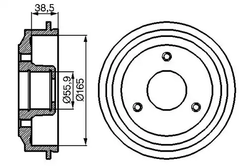 спирачен барабан BOSCH 0 986 477 066