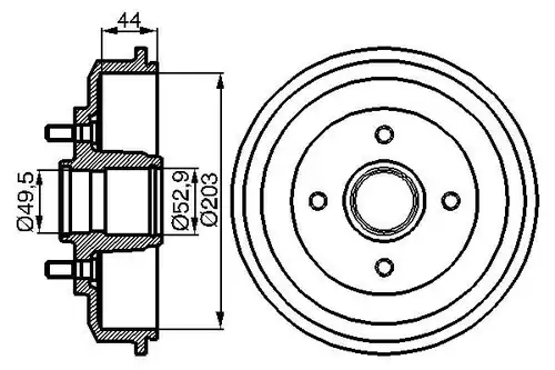 спирачен барабан BOSCH 0 986 477 102