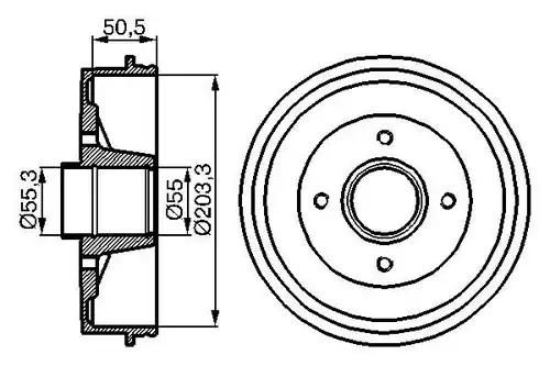 спирачен барабан BOSCH 0 986 477 108