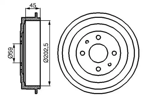 спирачен барабан BOSCH 0 986 477 109