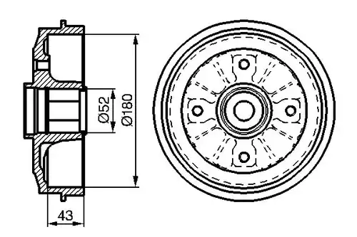 спирачен барабан BOSCH 0 986 477 114