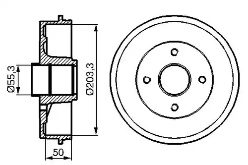 спирачен барабан BOSCH 0 986 477 121