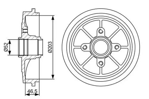 спирачен барабан BOSCH 0 986 477 126