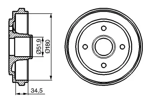 спирачен барабан BOSCH 0 986 477 128