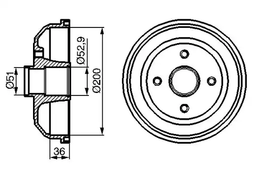 спирачен барабан BOSCH 0 986 477 134