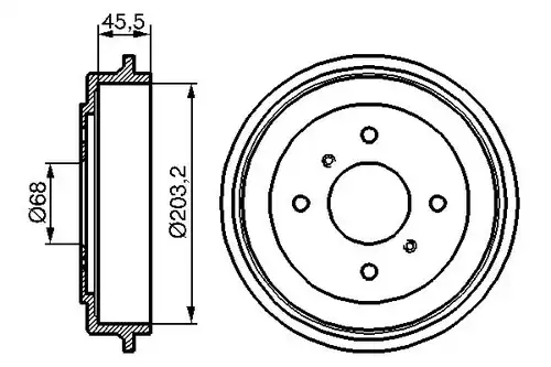 спирачен барабан BOSCH 0 986 477 136