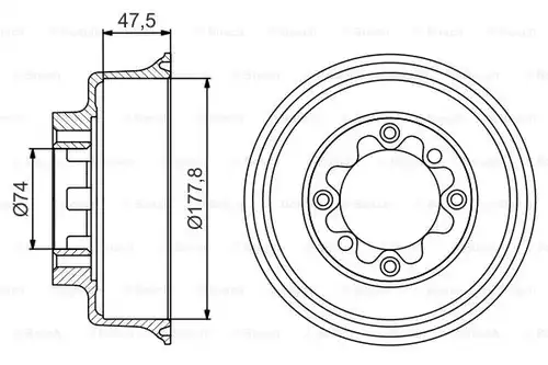 спирачен барабан BOSCH 0 986 477 154