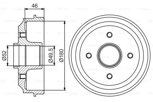 спирачен барабан BOSCH 0 986 477 155