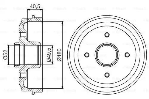 спирачен барабан BOSCH 0 986 477 156