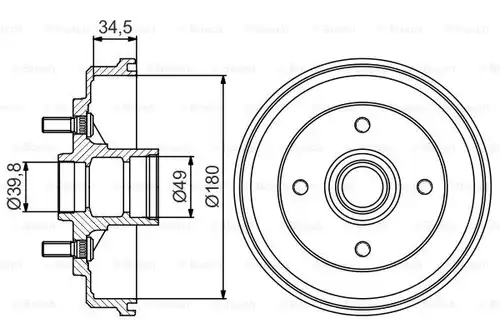 спирачен барабан BOSCH 0 986 477 159