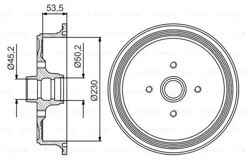 спирачен барабан BOSCH 0 986 477 160