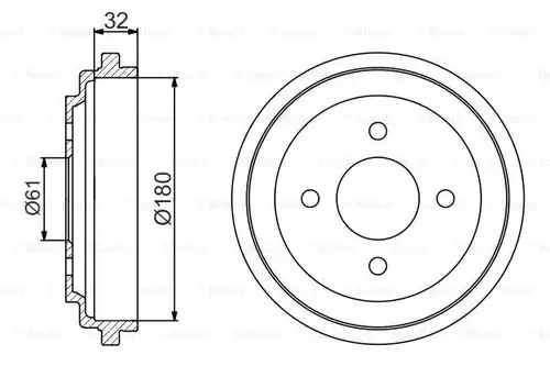 спирачен барабан BOSCH 0 986 477 164