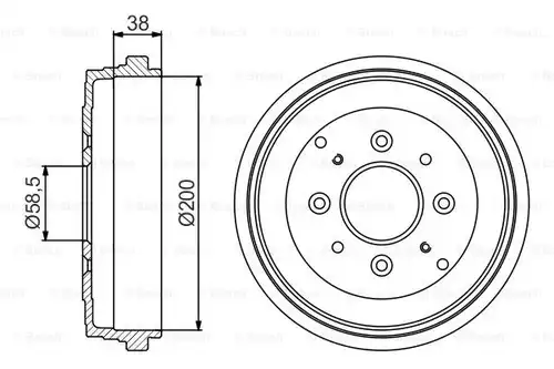 спирачен барабан BOSCH 0 986 477 174