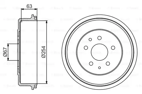 спирачен барабан BOSCH 0 986 477 183